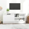 Image de vidaXL Meuble TV Blanc brillant 80x35x365 cm Bois d'ingénierie