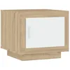 Image de vidaXL vidaXL Table basse Blanc et chêne sonoma 51x50x45 cm Bois d'ingénierie