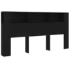 Image de vidaXL Armoire de tÃªte de lit Noir 200x18,5x104,5 cm