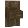 Image de vidaXL Table de chevet murale ChÃªne fumÃ© Bois d'ingÃ©nierie
