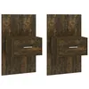 Image de vidaXL Tables de chevet murales 2 pcs ChÃªne fumÃ© Bois d'ingÃ©nierie
