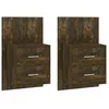 Image de vidaXL Tables de chevet murales 2 pcs ChÃªne fumÃ© Bois d'ingÃ©nierie