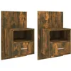 Image de vidaXL Vidaxl Tables De Chevet Murales 2 Pcs Chêne Fumé Bois D'ingénierie