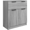 Image de vidaXL Buffet Gris Sonoma 60 X 30 X 70 Cm Bois Contreplaqué 1 Tiroir 2 Portes Armoire De Rangement
