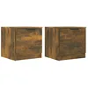 Image de vidaXL Vidaxl Tables De Chevet 2 Pcs Chêne Fumé 40x39x40 Cm