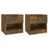 Image de vidaXL Tables de chevet 2 pcs ChÃªne fumÃ© Bois d'ingÃ©nierie