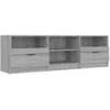 Image de vidaXL Meuble TV Sonoma gris 150x33,5x45 cm Bois d'ingÃ©nierie