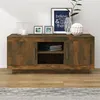 Image de vidaXL Meuble TV chêne fumé 102x35x45 cm bois d'ingénierie