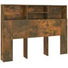 Image de vidaXL Vidaxl Armoire De Tête De Lit Chêne Fumé 140x19x103,5 Cm
