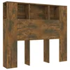 Image de Vidaxl Armoire De TÃªte De Lit ChÃªne FumÃ© 120x18,5x102,5 Cm