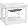 Image de vidaXL Cadre de lavabo de salle de bain vasque à encastrer Blanc Fer