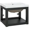 Image de vidaXL Cadre de lavabo de salle de bain vasque Ã  encastrer Noir Fer
