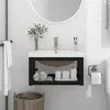 Image de vidaXL Cadre de lavabo de salle de bain vasque à encastrer Noir Fer
