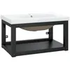 Image de vidaXL Cadre de lavabo de salle de bain vasque Ã  encastrer Noir Fer