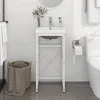 Image de vidaXL Cadre de lavabo de salle de bain vasque à encastrer Blanc Fer