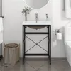 Image de vidaXL Cadre de lavabo de salle de bain vasque à encastrer Noir Fer3101389