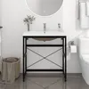 Image de vidaXL Cadre de lavabo de salle de bain vasque à encastrer Noir Fer3101390