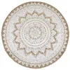 Image de vidaXL Tapis de sol Jute tressée imprimée 180 cm Rond