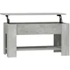 Image de Table basse 1 plateau relevable gris bÃ©ton 101 x 49 x 52 cm avec rangement design moderne