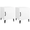 Image de vidaXL Tables de chevet 2 pcs Blanc Bois d'ingÃ©nierie