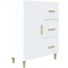 Image de vidaXL Vidaxl Buffet Blanc 69,5x34x90 Cm Bois D'ingénierie