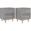 Image de vidaXL Tables de chevet 2 pcs Sonoma gris 40x35x47,5 cm