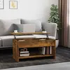 Image de vidaXL Table basse Chêne fumé 102x50x52,5 cm Bois d'ingénierie