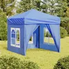Image de vidaXL Tente de réception pliable avec parois Bleu 2x2 m93500
