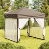 Image de vidaXL Tente de réception pliable avec parois Taupe 2x2 m