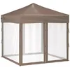 Image de vidaXL Vidaxl Tente De Réception Pliable Avec Parois Taupe 2x2 M