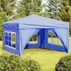 Image de vidaXL Tente de réception pliable avec parois Bleu 3x3 m93521