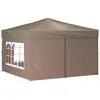 Image de vidaXL Vidaxl Tente De Réception Pliable Avec Parois Taupe 3x3 M