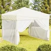Image de vidaXL Tente de réception pliable avec parois Crème 3x3 m