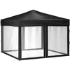 Image de vidaXL Vidaxl Tente De Réception Pliable Avec Parois Noir 3x3 M