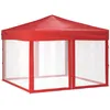 Image de Vidaxl Tente De RÃ©ception Pliable Avec Parois Rouge 3x3 M