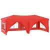 Image de vidaXL Vidaxl Tente De Réception Pliable Avec Parois Rouge 3x6 M