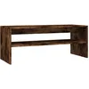 Image de vidaXL Table Basse 100x40x40 Cm En Bois Contreplaqué Chêne Fumé Avec Étagère Ouverte, Plateau