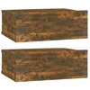 Image de Vidaxl Tables De Chevet Flottantes 2 Pcs ChÃªne FumÃ© 40x30x15 Cm