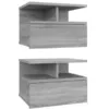 Image de vidaXL Tables de chevet flottantes 2 pcs Sonoma gris 40x31x27 cm