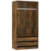 Image de vidaXL Vidaxl Garde-Robe Chêne Fumé 100x50x200 Cm Bois D'ingénierie
