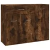 Image de Buffet Avec Rangement 4 Zones ChÃªne FumÃ© 88x30x70 Cm Bois IngÃ©nierÃ©
