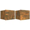 Image de vidaXL Vidaxl Tables De Chevet 2 Pcs Chêne Fumé 40x30x30 Cm Bois D'ingénierie