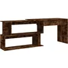 Image de vidaXL Vidaxl Bureau D'angle Chêne Fumé 200x50x76 Cm Bois D'ingénierie