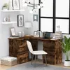 Image de vidaXL Bureau d'angle Chêne fumé 145x100x76 cm Bois d'ingénierie815441