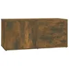 Image de vidaXL Meuble TV ChÃªne fumÃ© 80x34x36 cm Bois d'ingÃ©nierie