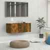 Image de vidaXL Meuble TV chêne fumé 80x30x30 cm bois d'ingénierie815504