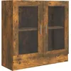 Image de vidaXL Vidaxl Armoire À Vitrine Chêne Fumé 82,5x30,5x80 Cm Bois D'ingénierie