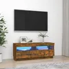 Image de Vidaxl Meuble Tv Avec LumiÃ¨res Led ChÃªne FumÃ© 100x35x40 Cm