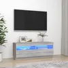 Image de vidaXL Meuble TV avec lumières LED sonoma gris 100x35x40 cm815721