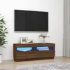 Image de vidaXL Meuble TV avec lumières LED chêne marron 100x35x40 cm815722